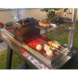 Churrasqueira HotBox Parrilla Dupla Grelha Argentina + Uruguaia - BANCADA - 5