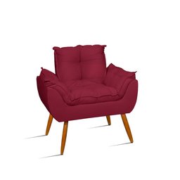 Kit 2 Poltronas Decorativa Amamentação Cadeira Reforçada Cor:marsala - 2