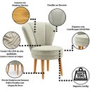 Ver imagem 3 de Cadeira para Sala de Jantar Apartamento Tecido Veludo Base de Madeira Suporta 120kg