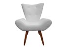 Ver imagem 2 de Kit 2 Poltronas Decorativa Emilia Couro Branco Pés Madeira Ms Decor