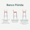 Ver imagem 3 de Kit 4 Banquetas para Balcão Flórida Prata Bistrô Ilhas Cozinha Gourmet Bares