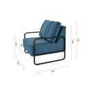 Ver imagem 2 de Poltrona Decorativa Zoe Braço em Ferro Azul Estofama