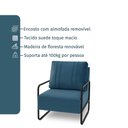 Ver imagem 4 de Poltrona Decorativa Zoe Braço em Ferro Azul Estofama
