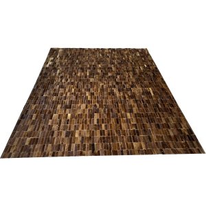 Tapete de Couro Castanho 2,00x2,50 sem Bordas Peças 03x09cm