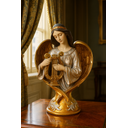 Ver imagem 6 de Escultura Anjo Harpa Dourado Resina 30cm