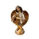 Ver imagem 1 de Escultura Anjo Harpa Dourado Resina 30cm