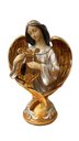 Ver imagem 1 de Escultura Anjo Harpa Dourado Resina 30cm