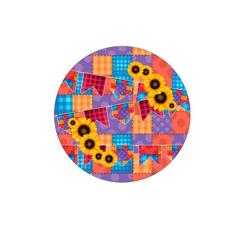 Kit Sousplat Patchwork Girassol Nsw 8 Peças com Base