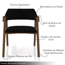Ver imagem 3 de Kit 2 Cadeiras Sala de Jantar e Jogos Carteados Madeira Maciça Poker Veludo Preto/nogueira G42 - Gra