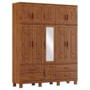 Ver imagem 4 de Guarda Roupa Tripartido 11 Portas 4 Gavetas com Espelho Linha Cobre 1277c Castanho Finestra