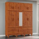 Ver imagem 1 de Guarda Roupa Tripartido 11 Portas 4 Gavetas com Espelho Linha Cobre 1277c Castanho Finestra