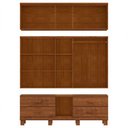 Ver imagem 3 de Guarda Roupa Tripartido 11 Portas 4 Gavetas com Espelho Linha Cobre 1277c Castanho Finestra