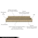 Ver imagem 3 de Sofá Retrátil 6 Lugares 364cm 4 Módulos Nero com USB Couro Bege G52 - Gran Belo