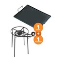 Ver imagem 2 de Kit Camping 10 - Fogareiro Fogão F2b10p Redondo 40cm Duplo de Pé + Chapa Bifeteira 50cm - Progás