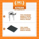 Ver imagem 3 de Kit Camping 10 - Fogareiro Fogão F2b10p Redondo 40cm Duplo de Pé + Chapa Bifeteira 50cm - Progás