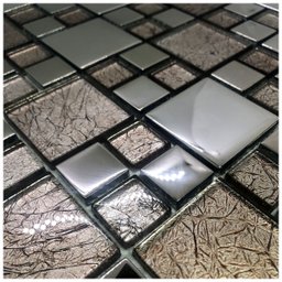 Pastilha de Vidro Cristal Cromo Prata 30x30cm - 2