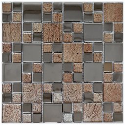 Pastilha de Vidro Cristal Cromo Prata 30x30cm - 1