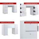 Ver imagem 3 de Penteadeira Escrivaninha 7 Gavetas 118 Cm Pe100 Branco Dtall