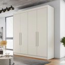Ver imagem 1 de Guarda Roupa Casal 4 Portas 3 Gavetas Nantes Móveis Europa Off White
