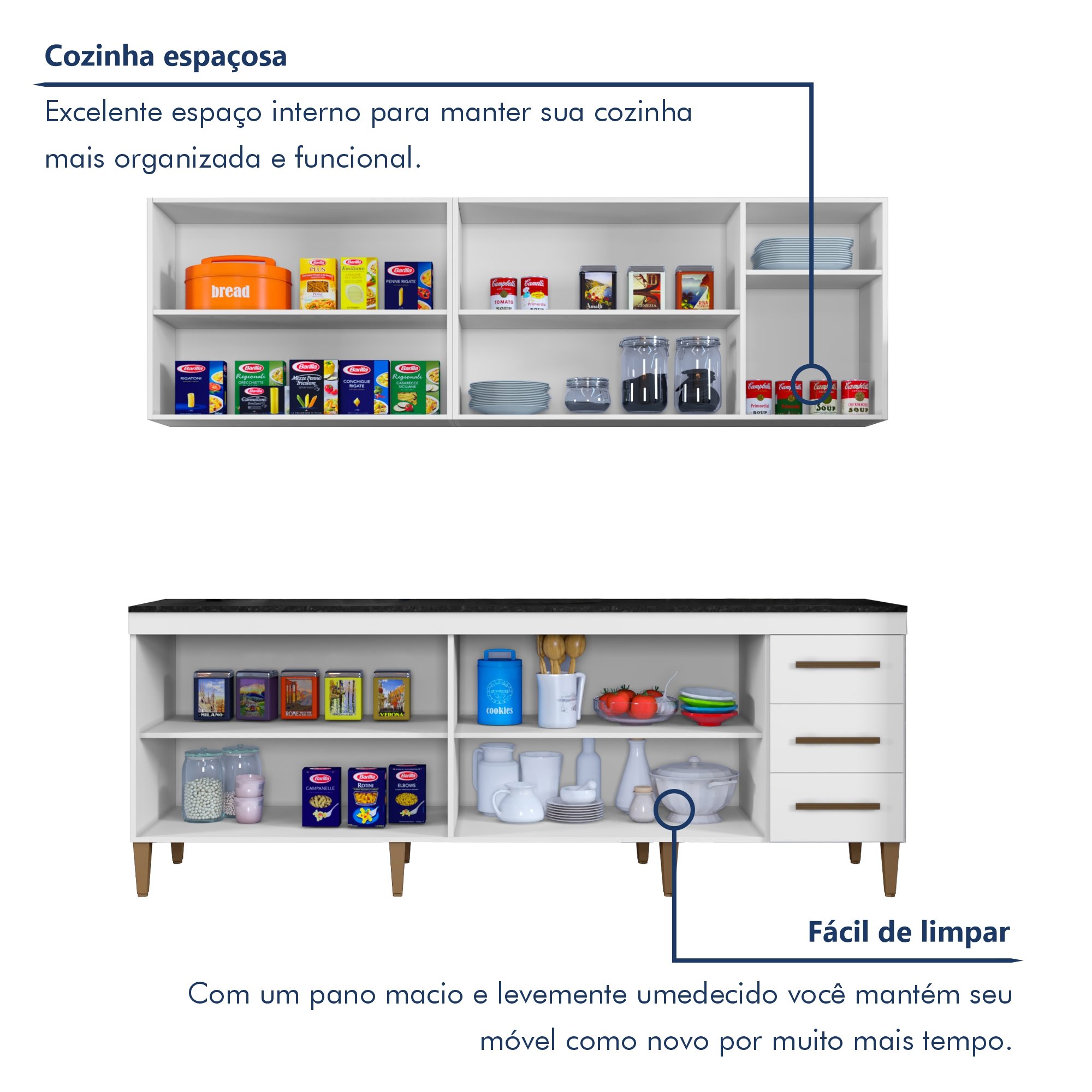 Cozinha Completa 9 Portas e 3 Gavetas Atenas  - 5