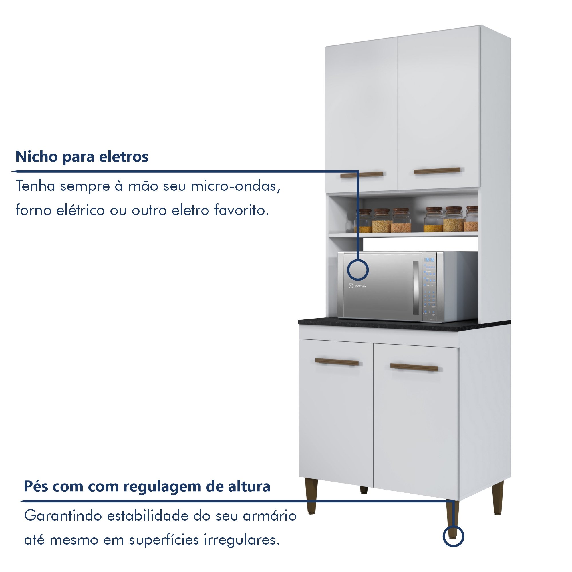 Cozinha Completa 14 Portas 3 Gavetas Atenas  - 5
