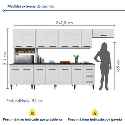 Cozinha Completa 14 Portas 3 Gavetas Atenas  - 9