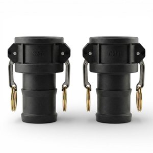 Kit 02 Engates Rápido Conexão Fêmea Espigão 2 Polegadas em Polipropileno Preto