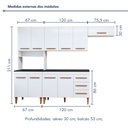 Ver mais imagens de Cozinha Completa 10 Portas 3 Gavetas Atenas 