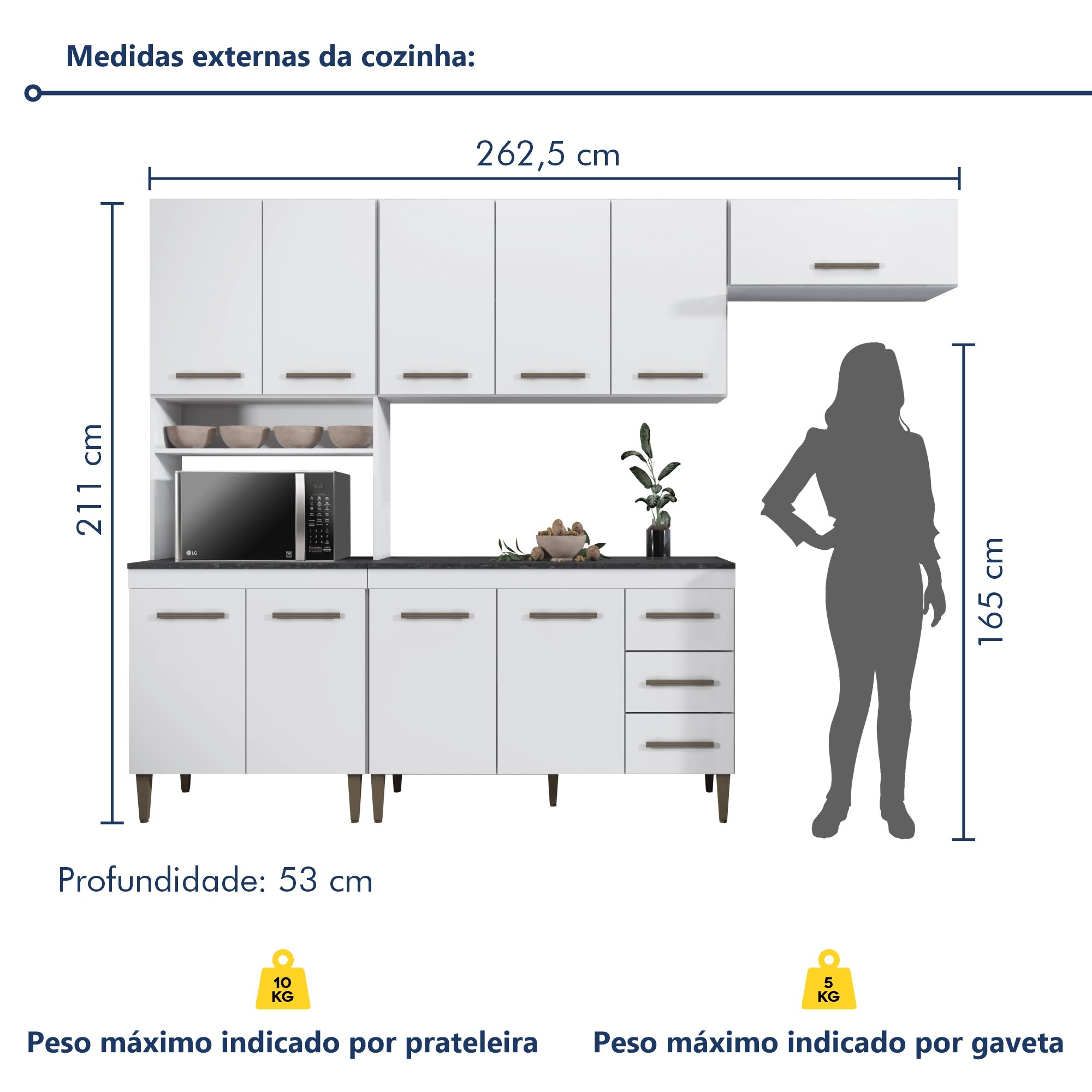 Cozinha Completa 10 Portas 3 Gavetas Atenas  - 8