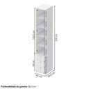 Ver imagem 4 de Conjunto com Bicama Solteiro, Prateleira e Guarda-Roupa Modulado LED Wave Casatema MadeiraOriginals Branco/Marrom