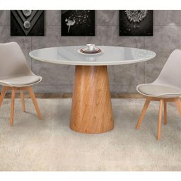 Mesas de Jantar Cone Cor Off White Diâmetro 1m - 1