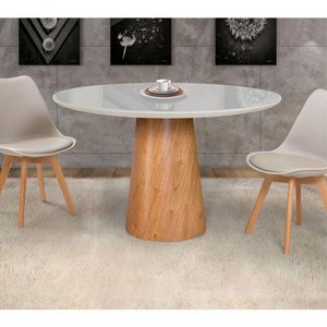 Mesas de Jantar Cone Cor Off White Diâmetro 1m