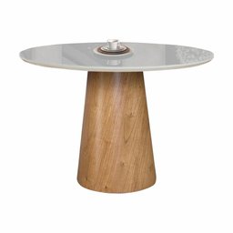 Mesas de Jantar Cone Cor Off White Diâmetro 1m - 2
