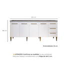 Ver imagem 3 de Balcão Atenas 4 Portas e 3 Gavetas 