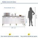 Ver imagem 6 de Balcão Atenas 4 Portas e 3 Gavetas