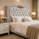 Ver imagem 4 de Cabeceira Greta 195cm Estofada Boucle p/ Cama Box Casal King Quarto