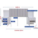 Ver imagem 2 de Cabeceira para Cama Queen Size Ripada Irís Estofada com 2 Mesas de Cabeceira D Doro Cinamomo/off Whi