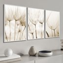 Ver imagem 2 de Kit 3 Quadros Decorativo Dente de Leão Bege Boho com Moldura