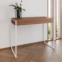 Ver imagem 1 de Aparador Industrial Retangular Califórnia Amêndoa 137x40cm Base Ferro Branco - Cor: Marrom