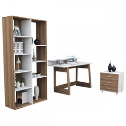 Escritório Completo Office Branco/Castanho Con1033 - Appunto - 2