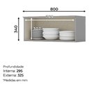 Ver imagem 2 de Armário Aéreo 1 Porta Basculante 80 Cm Nova York Cinza - Henn