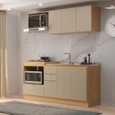 Ver imagem 1 de Cozinha Compacta 4 Portas Ayla Yescasa Marrom/Tauari/Avela