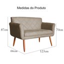 Ver imagem 4 de Namoradeira Decorativa Isabela Pés Palito Suede Capuccino - DS Estofados