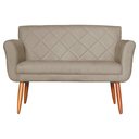 Ver imagem 1 de Namoradeira Decorativa Isabela Pés Palito Suede Capuccino - DS Estofados