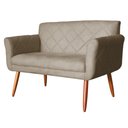 Ver imagem 2 de Namoradeira Decorativa Isabela Pés Palito Suede Capuccino - DS Estofados