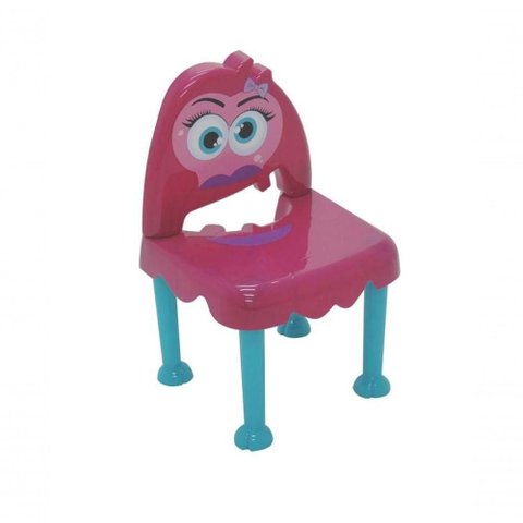 Cadeira Infantil Monster com Base Azul Livre de Materiais Tóxicos Rosa Tramontina