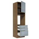 Ver imagem 6 de Torre Quente Madesa Lux 60 cm 1 Porta 3 Gavetas Rustic/Cinza