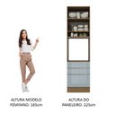 Ver imagem 7 de Torre Quente Madesa Lux 60 cm 1 Porta 3 Gavetas Rustic/Cinza