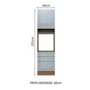 Ver imagem 3 de Torre Quente Madesa Lux 60 cm 1 Porta 3 Gavetas Rustic/Cinza