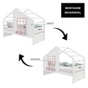 Ver imagem 6 de Cama Casinha com Janela Madeira Maciça Branco/ Rosa Housin